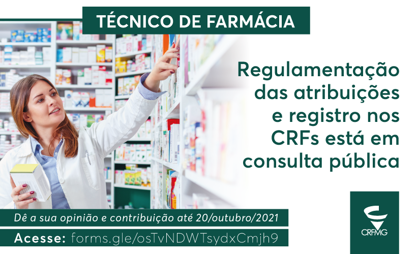 O CFF faz consulta pública sobre a regulamentação e o registro dos técnicos de Farmácia nos CRFs